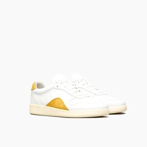 NWOB The ReLeather Court Sneaker White Mustard F9.5/M7.5